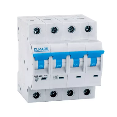 ELMARK 41832C KISMEGSZAKÍTÓ C64N 32A 1P 6kA, B KARAKTERISZTIKA