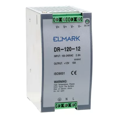 ELMARK 46DR12012 DR-120-12 POWER SUPPLY 12V OUTPUT VOLTAGE 120W
