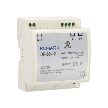 ELMARK 46DR6012 DR-60-12 POWER SUPPLY 12V OUTPUT VOLTAGE 60W