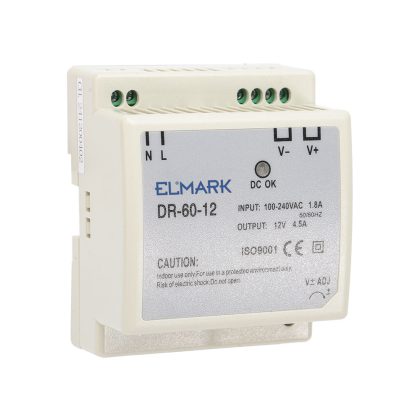 ELMARK 46DR6012 DR-60-12 POWER SUPPLY 12V OUTPUT VOLTAGE 60W