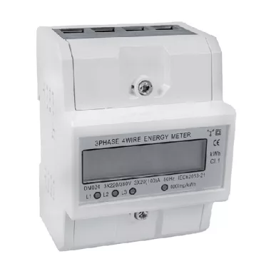 ELMARK 50217 DIN SINRE SZERELHET kWh METER EL-024 3x20(100)A 3x220/380V EGY TÁRIFÁS