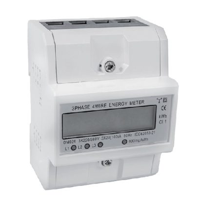 ELMARK 50217 DIN SINRE SZERELHET kWh METER EL-024 3x20(100)A 3x220/380V EGY TÁRIFÁS