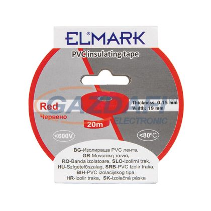 ELMARK 51024 Szigetelő szalag PVC 20mx19mm piros