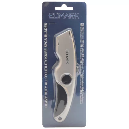 ELMARK 598203 HEAVY DUTY ZINC ALLOY UTILITY KNIFE 5PCS BLADES