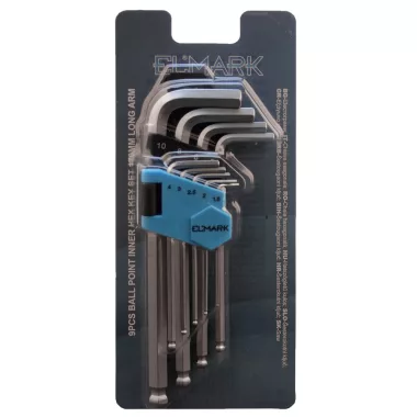 ELMARK 598250 9DB GÖMBHEGY BELS HATKÖZ  KULCS KÉSZLET 170mm HOSSZÚ KARAMBOL