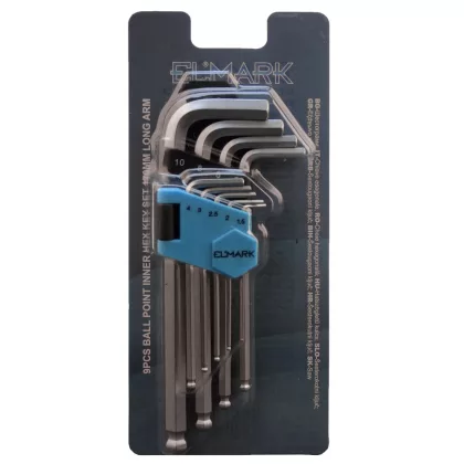   ELMARK 598250 9DB GÖMBHEGY BELS HATKÖZ  KULCS KÉSZLET 170mm HOSSZÚ KARAMBOL