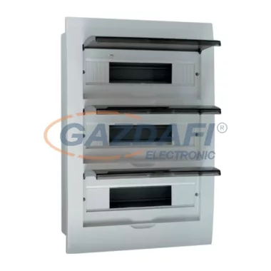 ELMARK 80360 Falon kívüli elosztódoboz, 3 sor, 36 modul, füstszín ajtóval, IP40, 271x462x66mm