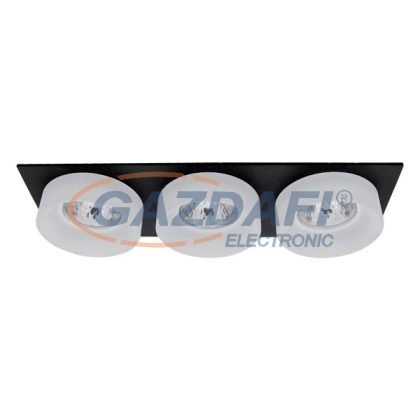   ELMARK 92045S3/BLFR SA-045/3 süllyesztett 3-as spot lámpa szögletes fekete/fehér IP20 12V Alumínium/Akril