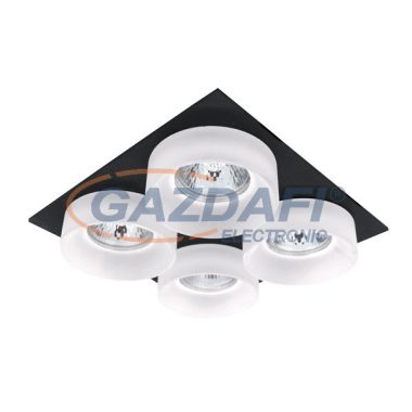 ELMARK 92045S4/BLFR SA-045/4 süllyesztett 4-es spot lámpa szögletes fekete/fehér IP20 12V Alumínium/Akril