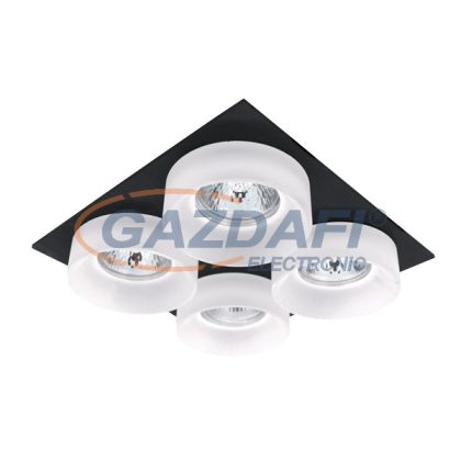 ELMARK 92045S4/BLFR SA-045/4 süllyesztett 4-es spot lámpa szögletes fekete/fehér IP20 12V Alumínium/Akril