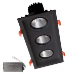   ELMARK 92DL81F4540/BLE LED mélysugárzó 3X15W 230V 4000K fekete vészvilágító modullal