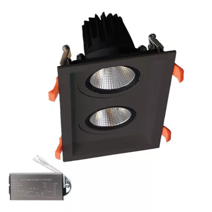 ELMARK 92DL82F6040/BLE LED mélysugárzó 2X30W 230V 4000K fekete vészvilágító modullal