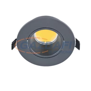 ELMARK 92GUR393WW/GR LED süllyesztett kerek spot lámpa, COB, GU10, 7W, 230V, 2700K, 490lm, grafit, manyag, d=93mm, IP40, A++-A, 30000h