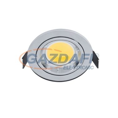 ELMARK 92GUR593WW/CH LED SÜLLYESZTETT KEREK SPOT LÁMPA, COB, GU10,7W, 230V, 2700K, 490lm, KRÓM, MANYAG, d=90mm, IP40, A++-A, 30000h