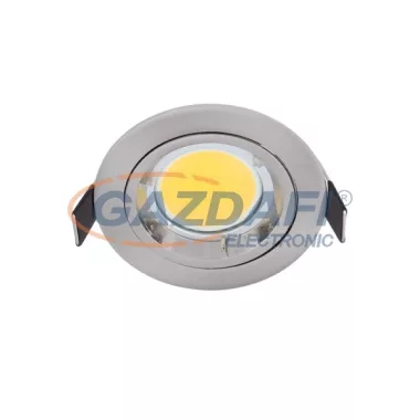 ELMARK 92GUR593WW/SN LED süllyesztett kerek spot lámpa, COB, GU10, 7W, 230V, 2700K, 490lm, szatén nikkel, fém, d=90mm, IP40, A++-A, 30000h