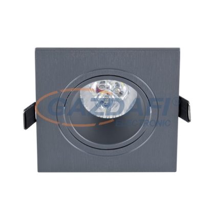  ELMARK 92GUS363WH/GR LED süllyesztett szögletes spot lámpa, Power, GU10,6W, 230V, 6400K, 450lm, grafit, manyag, 93x93mm, IP40, A++-A, 30000h