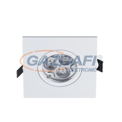   ELMARK 92GUS453WW/W LED süllyesztett szögletes spot lámpa, Power, GU10,7W, 230V, 2700K, 180lm, fehér, manyag, 93x93mm, IP40, A++-A, 30000h