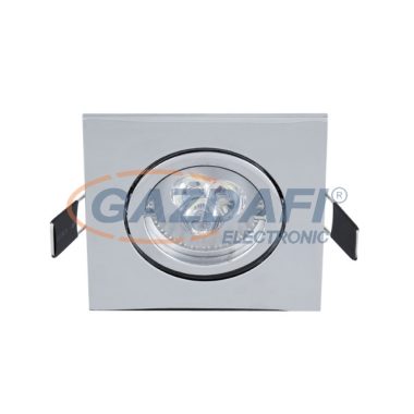 ELMARK 92GUS563WH/CH LED SÜLYESZTETT SZÖGLETES SPOT LÁMPA, POWER, GU10,6W, 230V, 6400K, 450LM, KRÓM, FÉM, 93X93MM, IP40, A++-A, 30000H