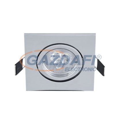   ELMARK 92GUS563WH/CH LED SÜLYESZTETT SZÖGLETES SPOT LÁMPA, POWER, GU10,6W, 230V, 6400K, 450LM, KRÓM, FÉM, 93X93MM, IP40, A++-A, 30000H