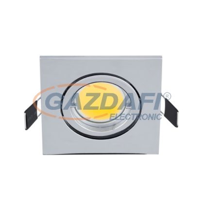   ELMARK 92GUS593WH/CH LED süllyesztett szögletes spot lámpa, COB, GU10, 7W, 230V, 4000K, 490lm, króm, fém, 93x93mm, IP40, A++-A, 30000h
