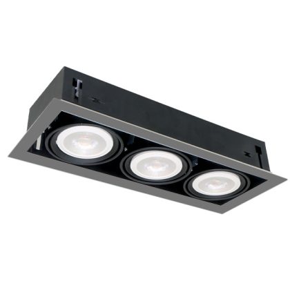   ELMARK 92Q31040DGR "Quad110" süllyesztett spot lámpa, E27, 3x10W, 4000K, sötétszürke, A++-A