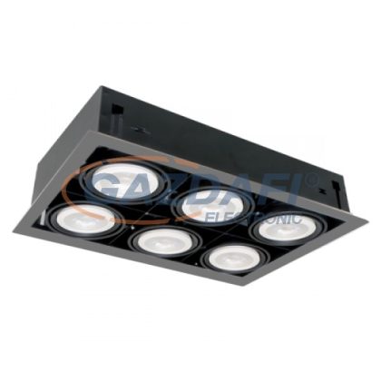   ELMARK 92Q61040DGR "Quad110" süllyesztett spot lámpa, E27, 6x10W, 4000K, sötétszürke, A++-A