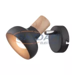   ELMARK 955ADDY1W/BL "Addy" falon kívüli spot lámpa, 1xE14, fekete/fa, 80x150mm, A++-E