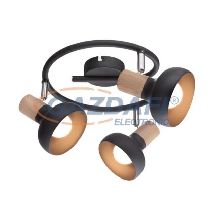   ELMARK 955ADDY3/BL "Addy" falon kívüli spot lámpa, 3xE14, fekete/fa, 250x165mm, A++-E