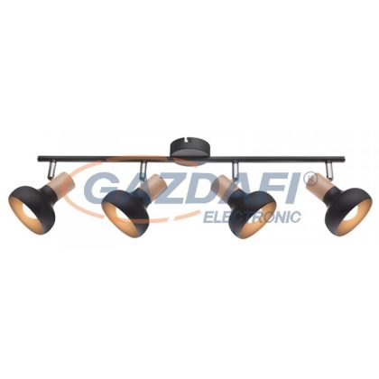   ELMARK 955ADDY4/BL "Addy" falon kívüli spot lámpa, 4xE14, fekete/fa, 700x165mm, A++-E