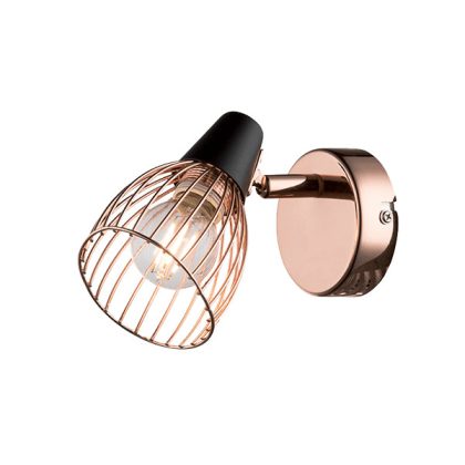 ELMARK 955AMBIX1W "Ambix" falon kívüli spot lámpa, 1xE14, fekete/réz, 80x162mm, A++-E