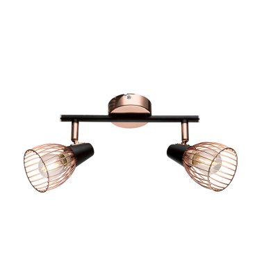 ELMARK 955AMBIX2 "Ambix" falon kívüli spot lámpa, 2xE14, fekete/réz, 250x175mm, A++-E