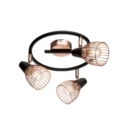   ELMARK 955AMBIX3 "Ambix" falon kívüli spot lámpa, 3xE14, fekete/réz, 250x175mm, A++-E