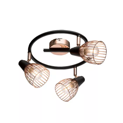   ELMARK 955AMBIX3 "Ambix" falon kívüli spot lámpa, 3xE14, fekete/réz, 250x175mm, A++-E