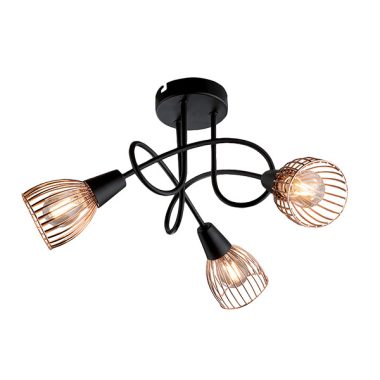 ELMARK 955AMBIX3R "Ambix" mennyezeti, falon kívüli spot lámpa, 3xE14, fekete/réz, 390x240mm, A++-E