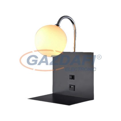   ELMARK 955BETTY1W/BL BETTY FALI LÁMPA 1xG9 WITH USB FEKETE IP20 230V