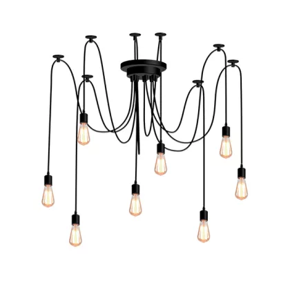   ELMARK 955BLOOM8 "Bloom" csillár, 8xE27, fekete, 900x1500mm, A++-E