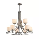   ELMARK 955ERIN9 "Erin" CHANDELIER, 9xE27, SATIN NICKEL, 810x730mm, A++-E