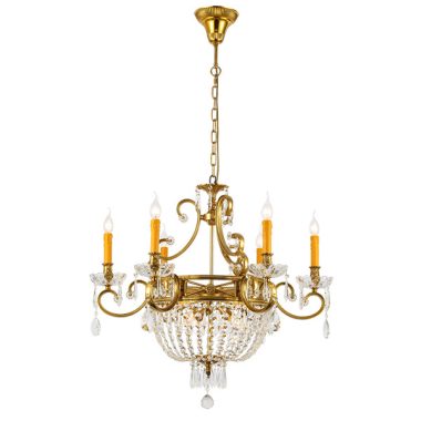 ELMARK 955GEORGE9 GEORGE csillár 9XE14 sárgaréz/kristály