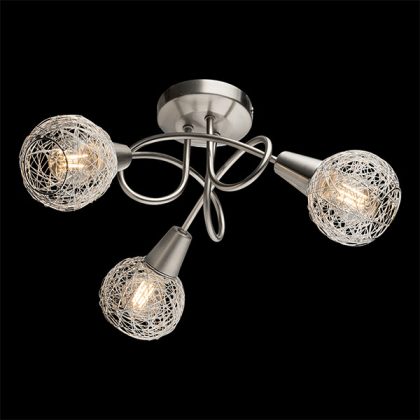   ELMARK 955JULIE3R "Julie" mennyezeti, falon kívüli spot lámpa, 3xE14, szatén nikkel/alumínium, 390x240mm, A++-E