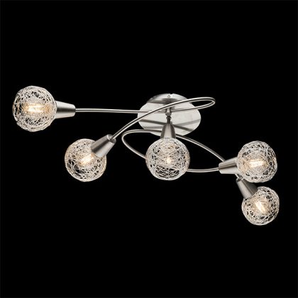   ELMARK 955JULIE5 "Julie" mennyezeti, falon kívüli spot lámpa, 5xE14, szatén nikkel/alumínium, 630x370x210mm, A++-E