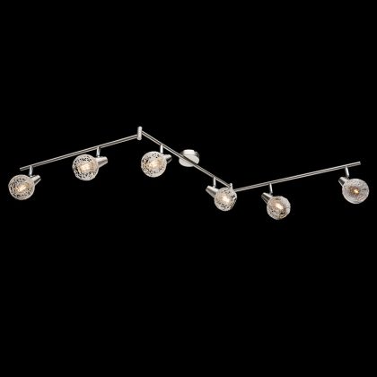 ELMARK 955JULIE6 "Julie" falon kívüli spot lámpa, 6xE14, szatén nikkel/alumínium, 1500x195