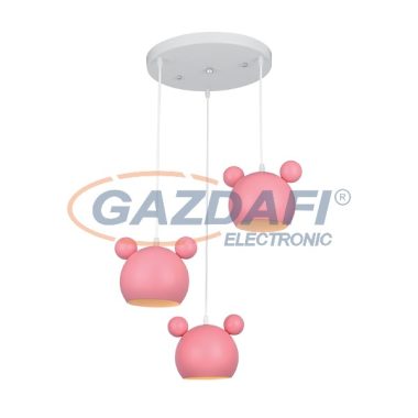 ELMARK 955MICKEY3/P "Mickey" csillár, 3xE27, rózsaszín, 300x1100mm, A++-E