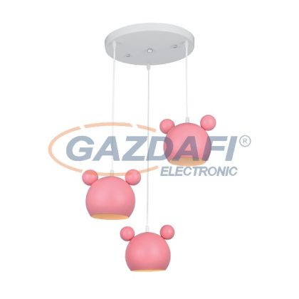   ELMARK 955MICKEY3/P "Mickey" csillár, 3xE27, rózsaszín, 300x1100mm, A++-E