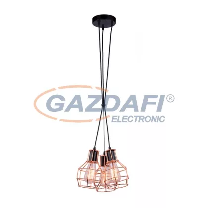   ELMARK 955MYSTIC3P "Mystic" függeszték, 3xE27, fekete/réz, 300x200mm, A++-E