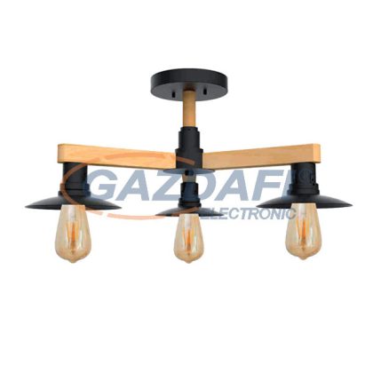   ELMARK 955PHIL3/BL PHIL mennyezeti lámpa 3xE27 fekete/fa IP20 230V