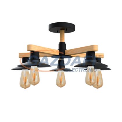   ELMARK 955PHIL5/BL PHIL mennyezeti lámpa 5xE27 fekete/fa IP20 230V