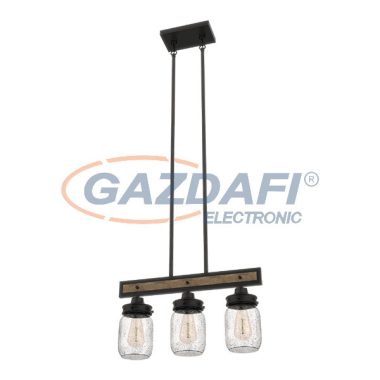 ELMARK 955PIERA3/BL PIERA csillár 3XE27 MATT fekete/fa