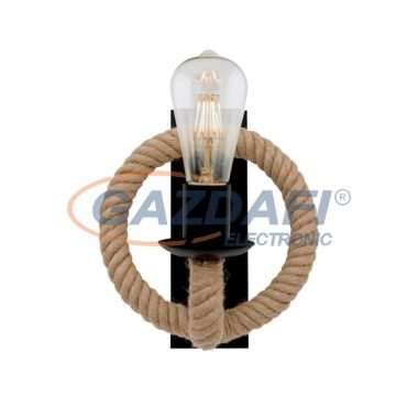 ELMARK 955ROPE1W "Rope" fali lámpa, 1xE27, fekete/rozsda, 200x190mm, A++-E