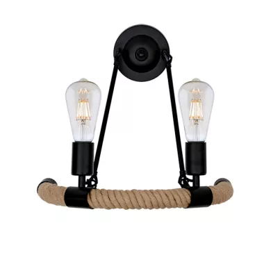 ELMARK 955ROPE2W "Rope" fali lámpa, 2xE27, fekete/rozsda, 400x400mm, A++-E