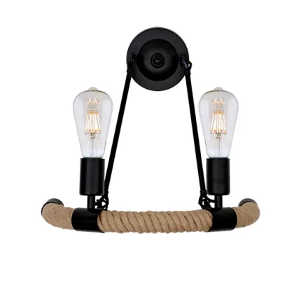   ELMARK 955ROPE2W "Rope" fali lámpa, 2xE27, fekete/rozsda, 400x400mm, A++-E